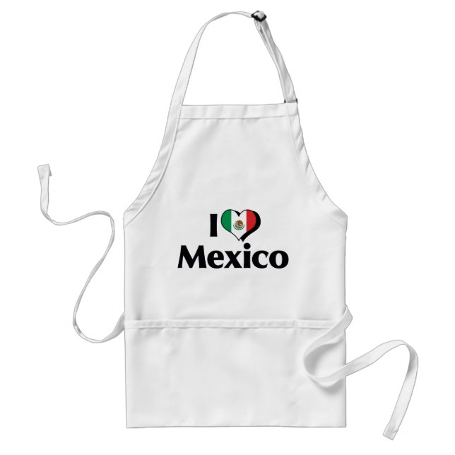 Tablier J'aime le drapeau du Mexique (Devant)