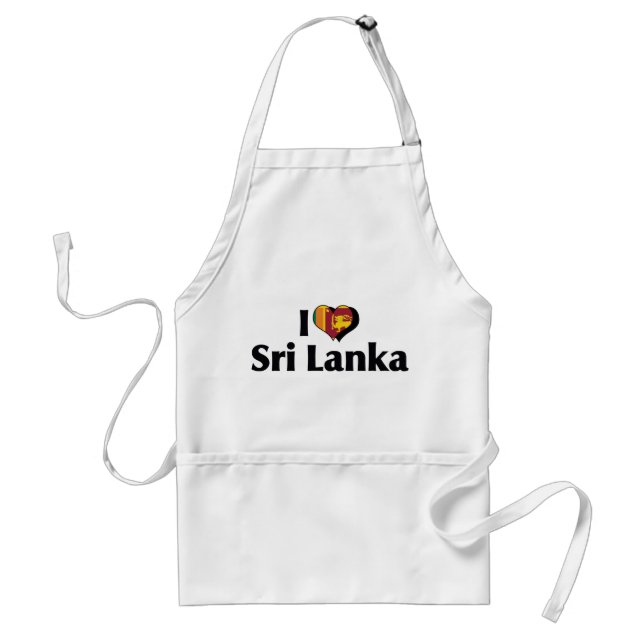 Tablier J'aime le drapeau du Sri Lanka (Devant)