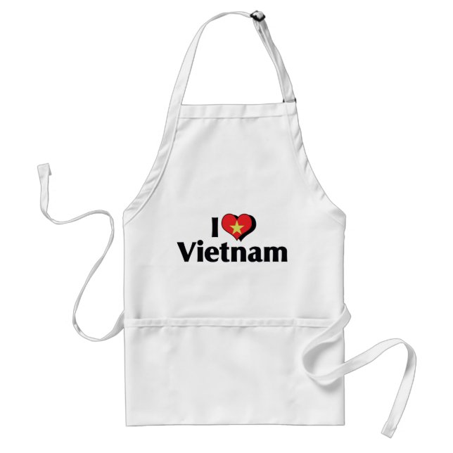 Tablier J'aime le drapeau du Vietnam (Devant)