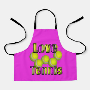 Tablier J'Aime Le Tennis, Les Enfants Plein Imprimé Apron