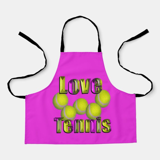Tablier J'Aime Le Tennis, Les Enfants Plein Imprimé Apron (Recto)