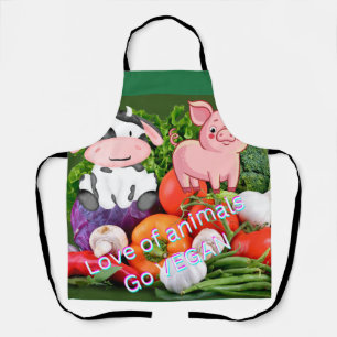 Tablier J'aime les animaux Go vegan mens Apron