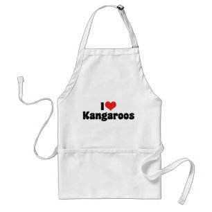 Tablier J'aime les kangourous à coeur - Amateur de kangour