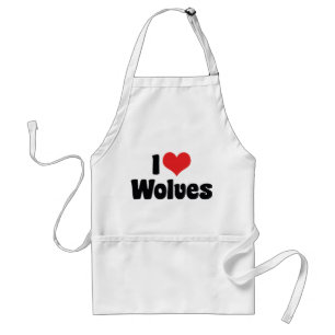 Tablier J'aime les loups à cœur - Amoureux des loups