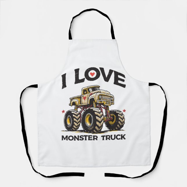 Tablier J'aime les monstres camions (Recto)