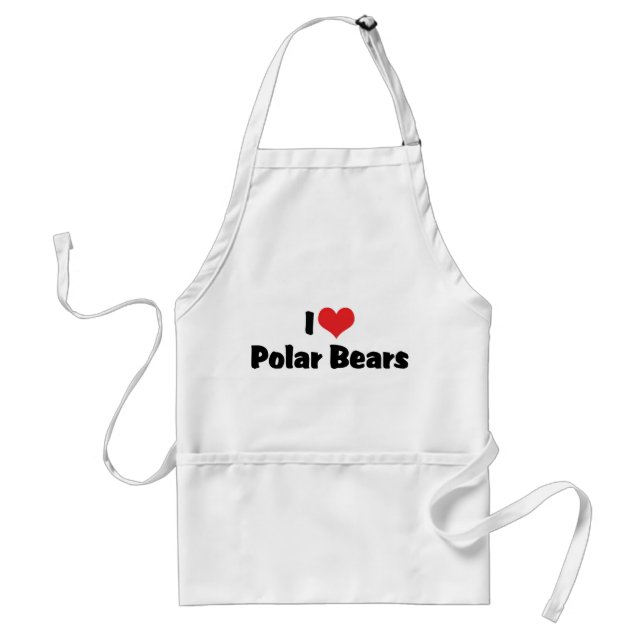 Tablier J'aime les ours polaires au cœur (Devant)