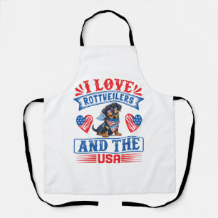 Tablier J'aime les Rottweilers et les États-Unis
