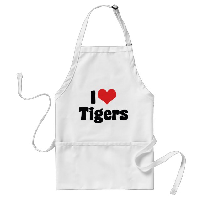 Tablier J'aime les tigres à cœur - Amoureux des tigres (Devant)