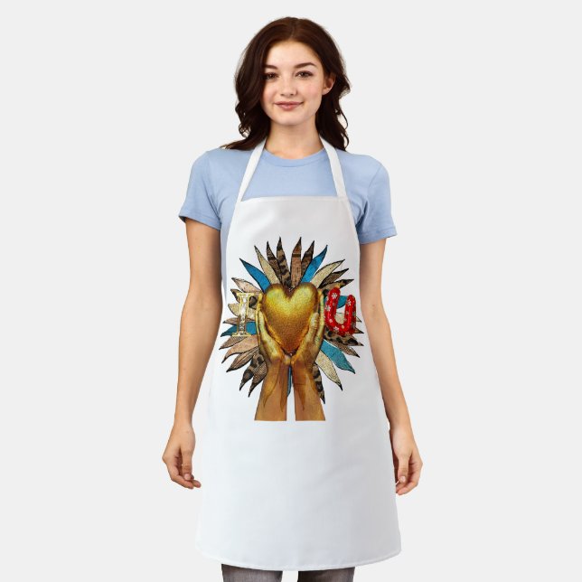 Tablier j'aime ma famille, Family Love Apron (Porté)