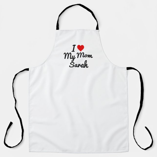 Tablier J'aime ma maman Créez votre propre nom de mère (Recto)
