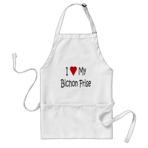 Tablier J'aime mes cadeaux d'amoureux des chiens de Bichon