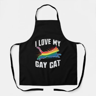Tablier J'Aime Mon Chat Gay Funny Rainbow Pride Lgbt