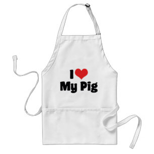 Tablier J'aime mon cochon de cœur