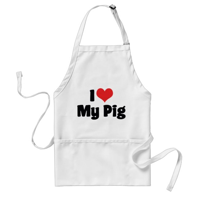 Tablier J'aime mon cochon de cœur (Devant)