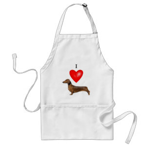Tablier J'Aime Mon Coeur Rouge Dachshund