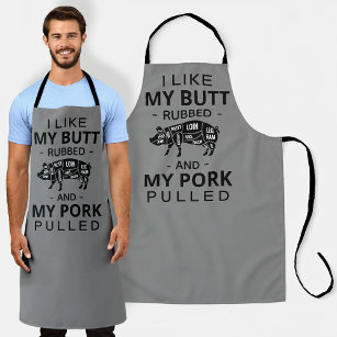 Tablier J'aime mon cul frotté et mon porc tiré porc gris p