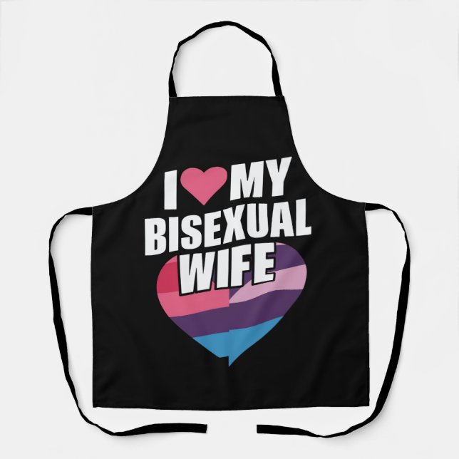 Tablier J'aime mon épouse bisexuelle Fierté Bi Drapeau Bis (Recto)