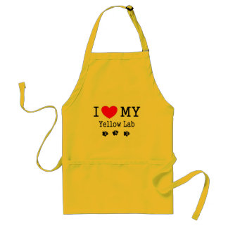 Tablier J'aime mon laboratoire jaune