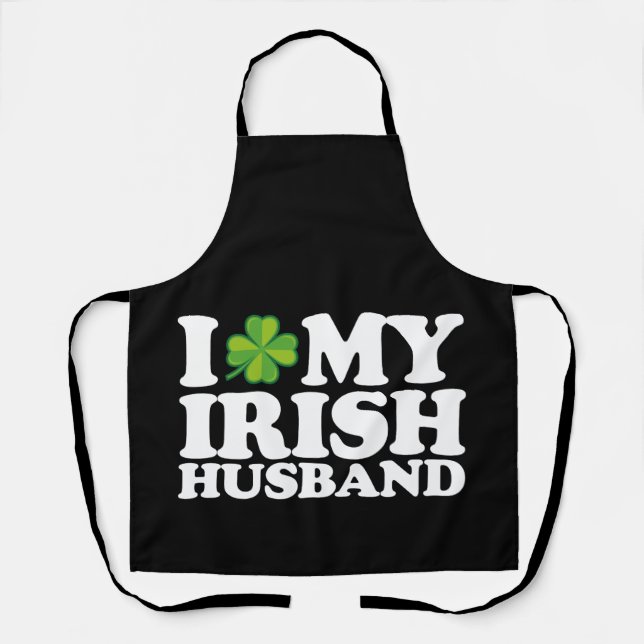 Tablier J'aime mon mari irlandais couple Saint-Patrick (Recto)