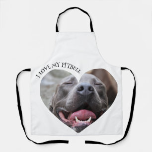 Tablier J'aime mon pitbull chien photo personnalisée