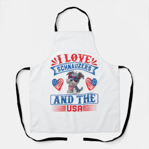 Tablier J'aime Schnauzers et les USA