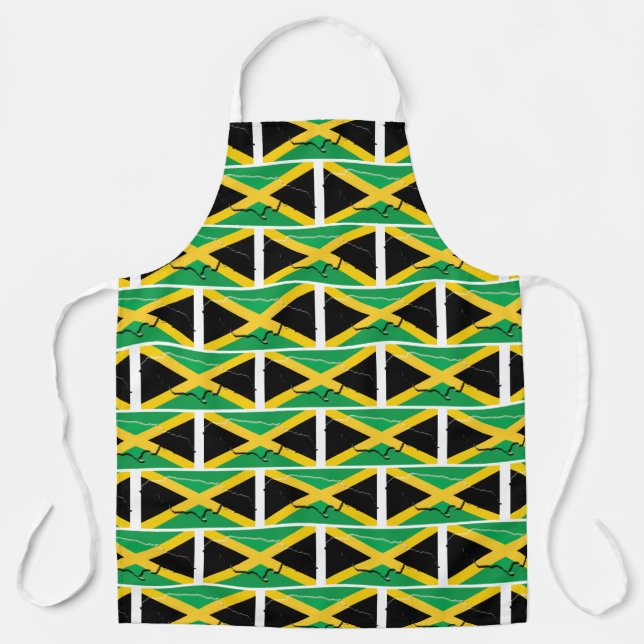 Tablier JAMAICA FLAG | Carte Jamaïcaine | Patriotique élég (Recto)
