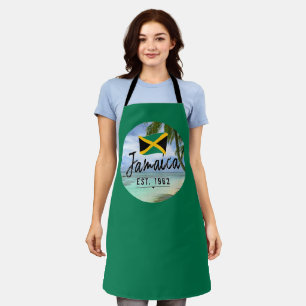 Tablier "Jamaïque Est. Plage De 1962 Avec Drapeau Jamaïcai