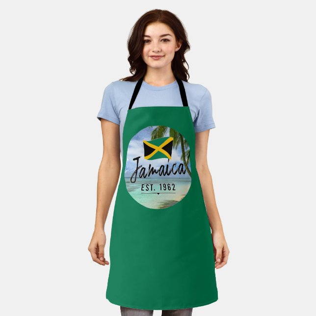 Tablier "Jamaïque Est. Plage De 1962 Avec Drapeau Jamaïcai (Porté)