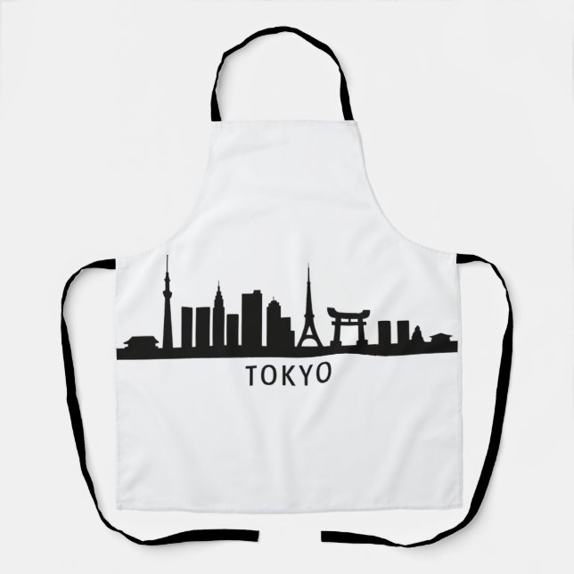 Tablier Japan Cityscape Travel | Tokyo Skyline Silhouette (Recto)