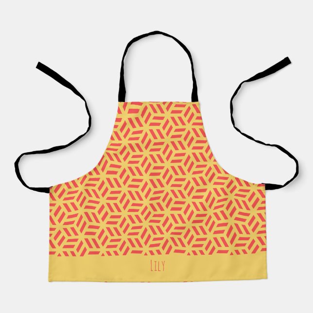 Tablier Japonais Pêche Jaune Motif minimal (Recto)