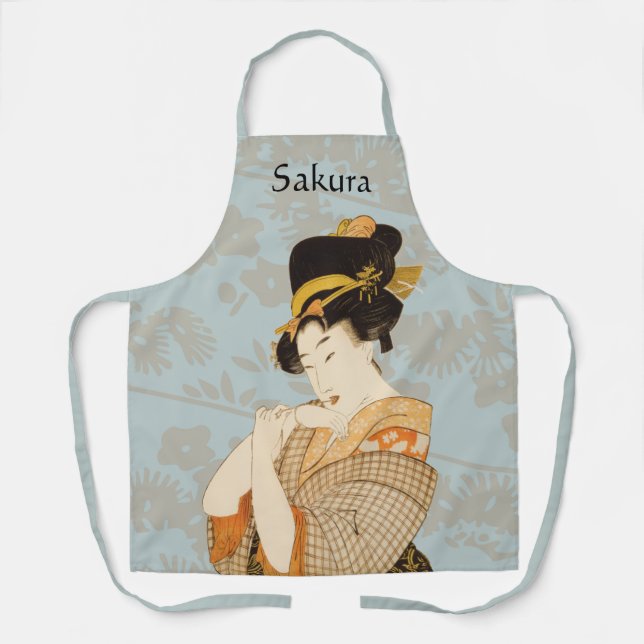 Tablier Japonaise vintage Geisha Girl Entertainer en Kimon (Recto)