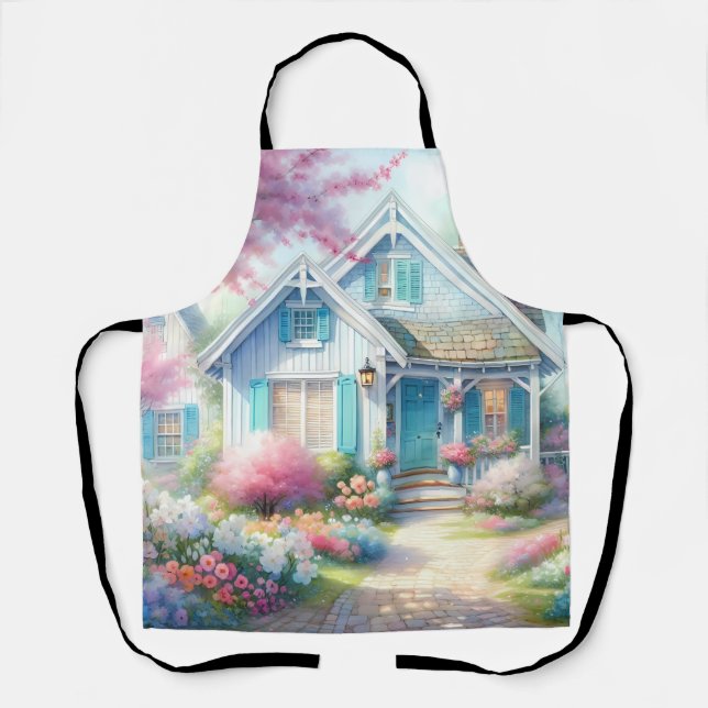Tablier Jardin de cottage bleu de Blossom Lane (Recto)