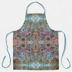 Tablier Jardin de fleurs chic et élégant, peinture à l'aqu
