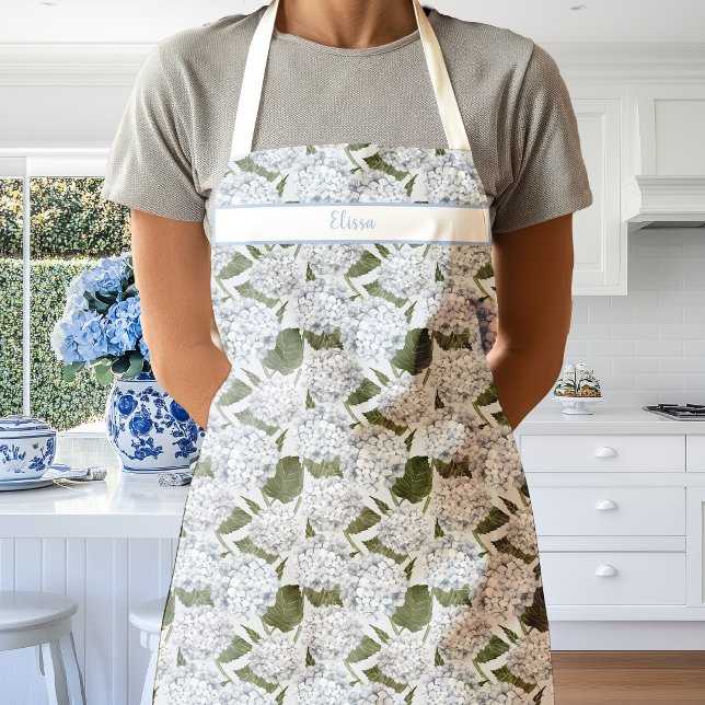 Tablier Jardin de fleurs d'hortensia bleues (Hydrangea Garden Apron)