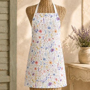 Tablier Jardin de fleurs sauvages pastel bohème