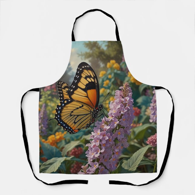 Tablier Jardin de fleurs sauvages pastel élégant avec papi (Recto)