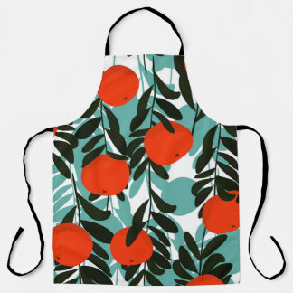 Tablier Jardin de fruits orange incolore Imprimer