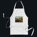 Tablier Jardin de Monet à Argenteuil par Claude Monet<br><div class="desc">Le Jardin de l'Artiste à Argenteuil (Un coin du Jardin avec Dahlias) (1873) de Claude Monet est un impressionisme vintage peinture de la nature florale d'art. Une ferme de campagne se trouve dans l'arrière - plan. Un couple amoureux passe devant un jardin romantique de printemps avec des roses en fleurs...</div>