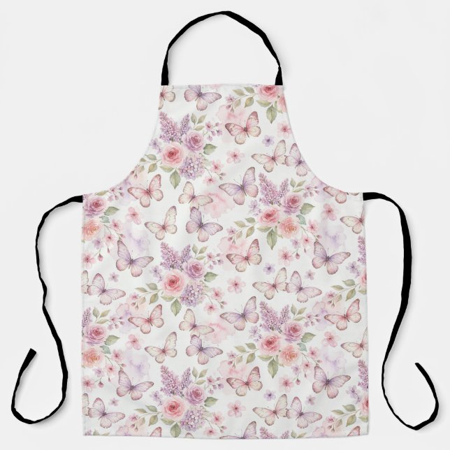 Tablier Jardin de papillons Floral  (Recto)