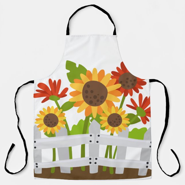 Tablier Jardin de tournesol automne (Recto)