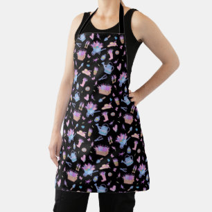Tablier Jardin d'Hyacinthe Floral Noir