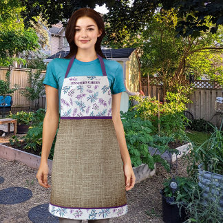 Tablier Jardin Floral Aquarelle Personnalisé