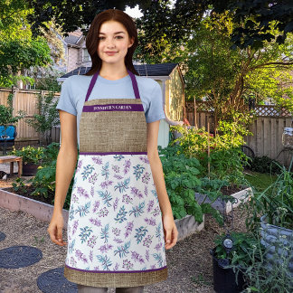 Tablier Jardin Floral Aquarelle Personnalisé