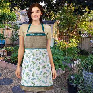 Tablier Jardin Floral Aquarelle Personnalisé