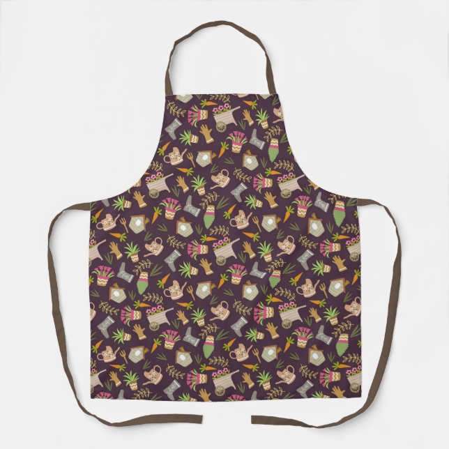 Tablier Jardin Floral Marron (Recto)