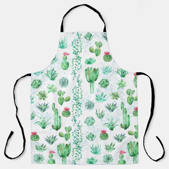 Tablier Jardin Succulent : Aquarelle Arrière - plan sans c (Recto)