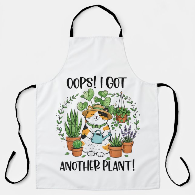 Tablier Jardinage Plantation Chat Oups J'ai Encore Une Pla (Recto)