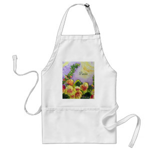 Tablier jaune de Paris de roses trémière