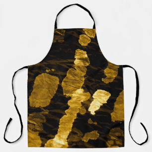 Tablier Jaune teinture cravate, motif aquarelle.