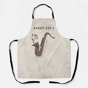 Tablier Jazzy Java-Grains de Café-Saxophone-
